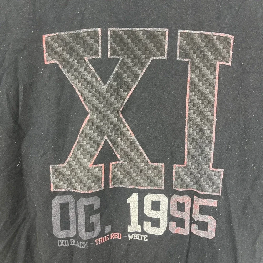 Vtg Jordan T Shirt Mens Large Black Air Jordan XI OG 1995 Bred Graphic Tee Shirt